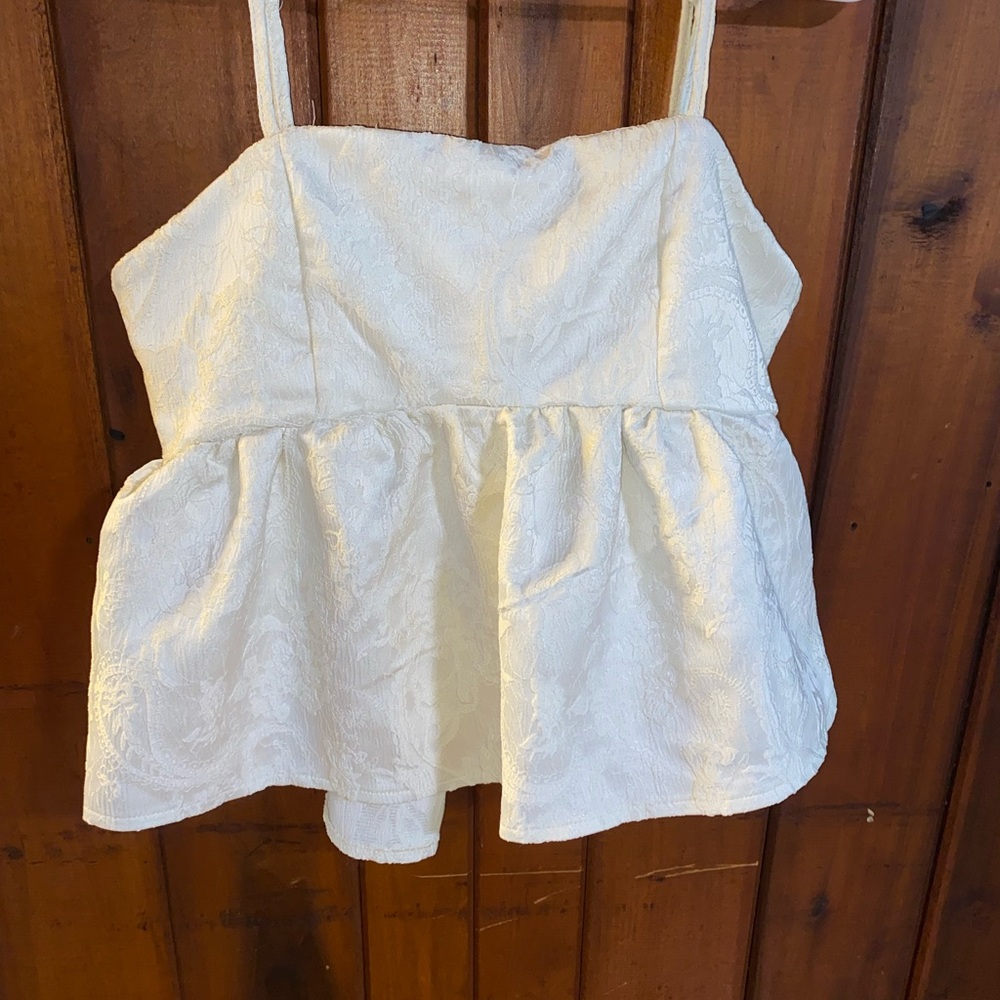 SHEIN White Peplum Bustier Camisole